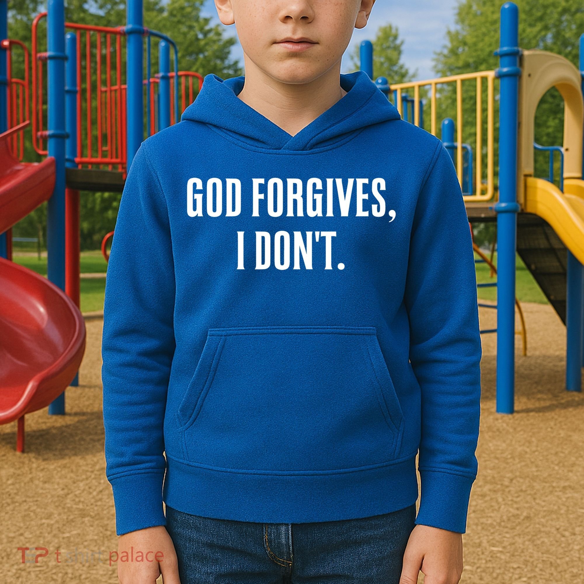 God Forgives I Don't Goth Punk Expression Gift Kids Hoodie