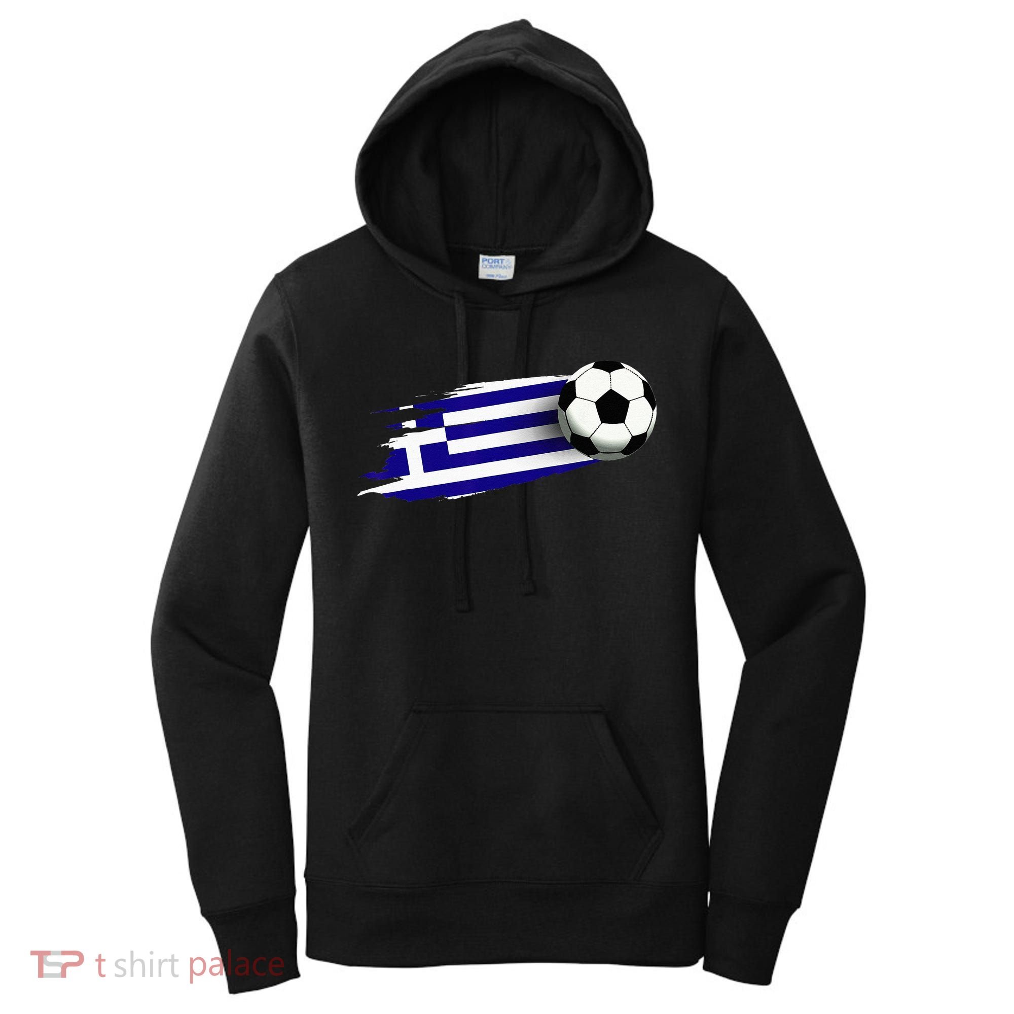Greece Flag Jersey Greek Soccer Team Greek Women's Hoodie