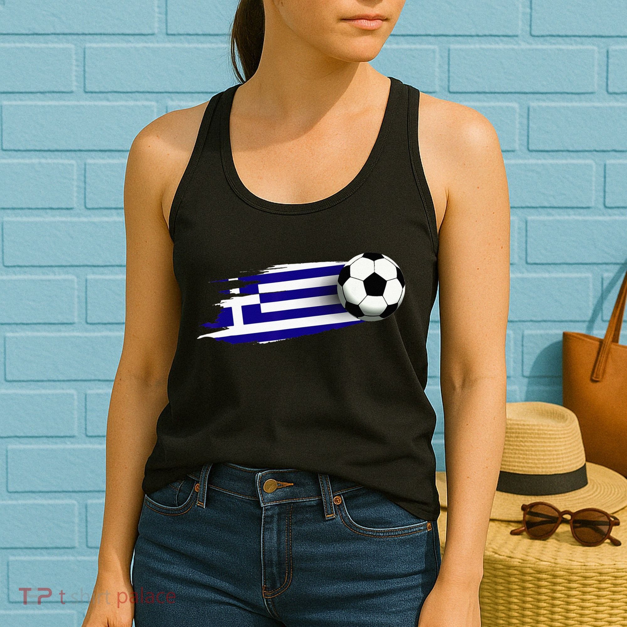 Greece Flag Jersey Greek Soccer Team Greek Women's Tank Top