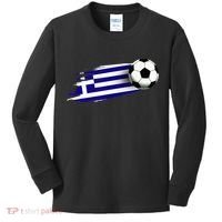 Greece Flag Jersey Greek Soccer Team Greek Kids Long Sleeve Shirt thumb 0
