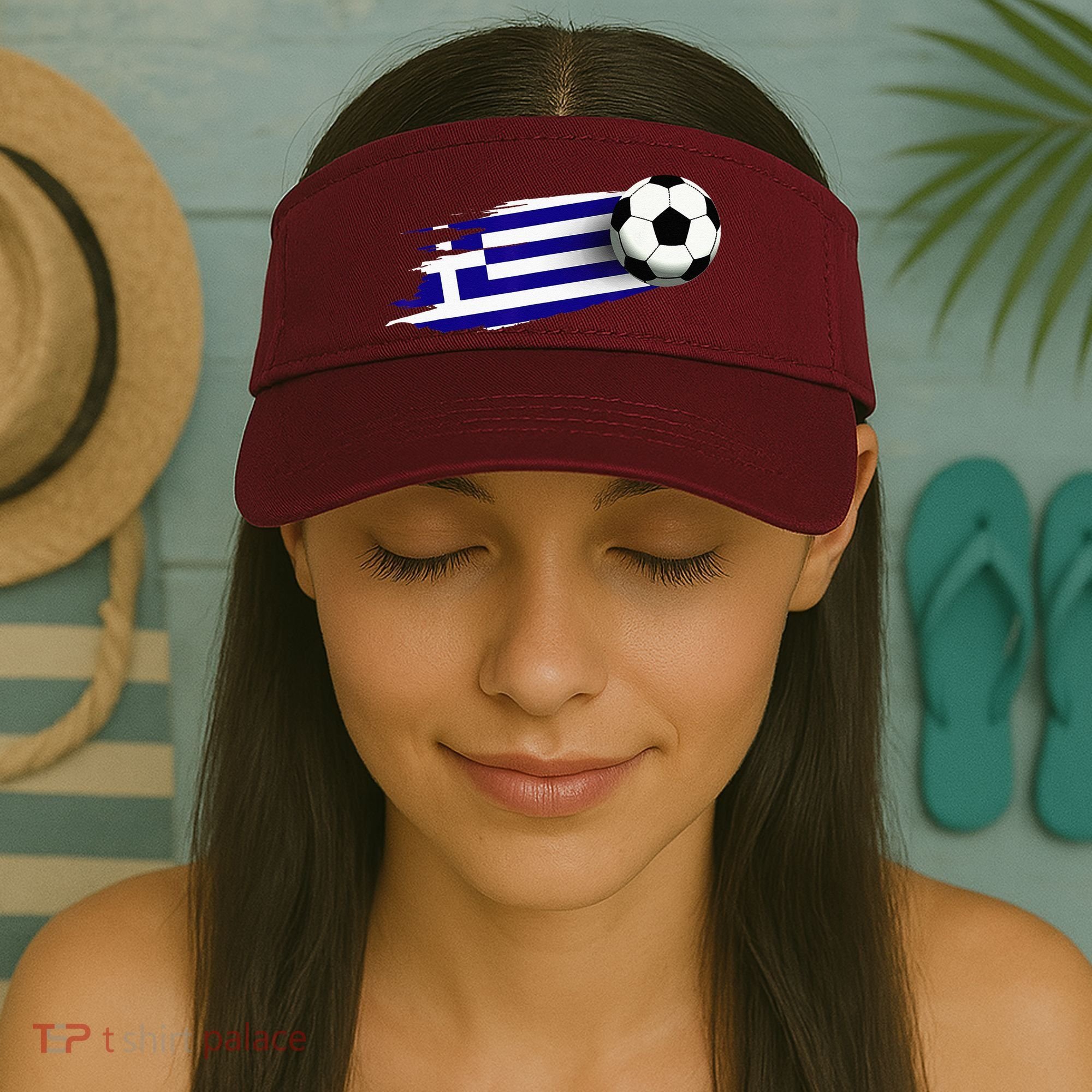 Greece Flag Jersey Greek Soccer Team Greek Visor