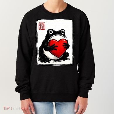 Grumpy Frog Japanese Valentine's Day Women's Sweatshirt