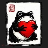 Grumpy Frog Japanese Valentine's Day Women's Sweatshirt thumb 2