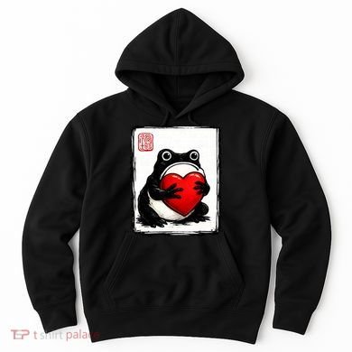 Grumpy Frog Japanese Valentine's Day Hoodie