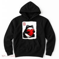 Grumpy Frog Japanese Valentine's Day Hoodie thumb 0