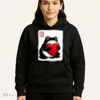 Grumpy Frog Japanese Valentine's Day Hoodie thumb 5