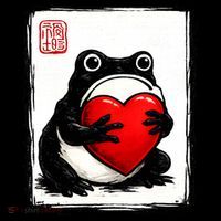 Grumpy Frog Japanese Valentine's Day Hoodie thumb 7