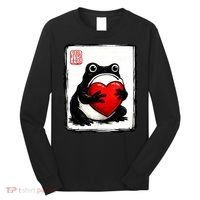 Grumpy Frog Japanese Valentine's Day Long Sleeve Shirt thumb 0