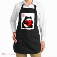 Grumpy Frog Japanese Valentine's Day Apron thumb 2