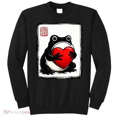 Grumpy Frog Japanese Valentine's Day Sweatshirt