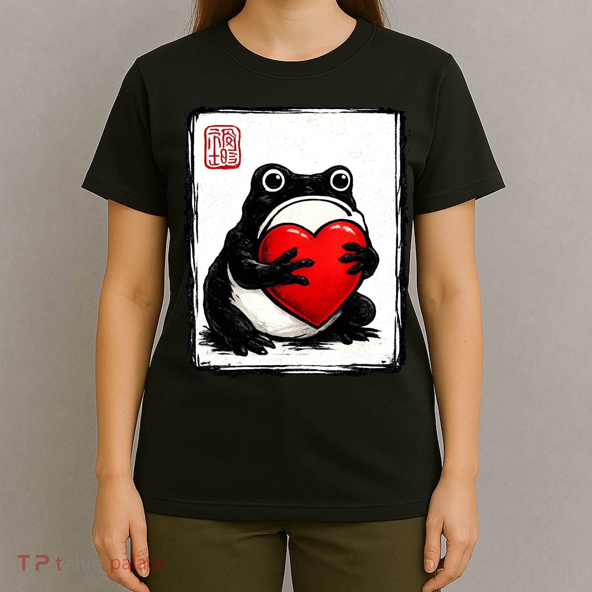 Grumpy Frog Japanese Valentine's Day T-Shirt
