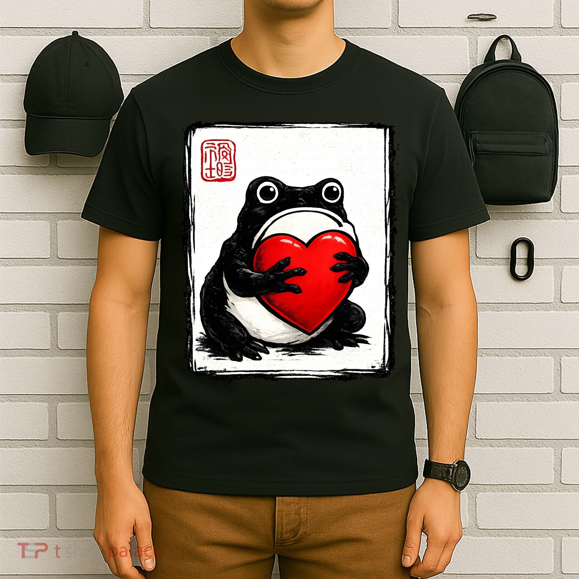 Grumpy Frog Japanese Valentine's Day T-Shirt