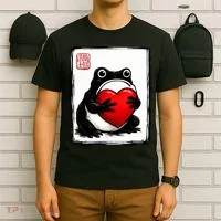 Grumpy Frog Japanese Valentine's Day T-Shirt thumb 6