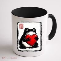 Grumpy Frog Japanese Valentine's Day Coffee Mug thumb 1