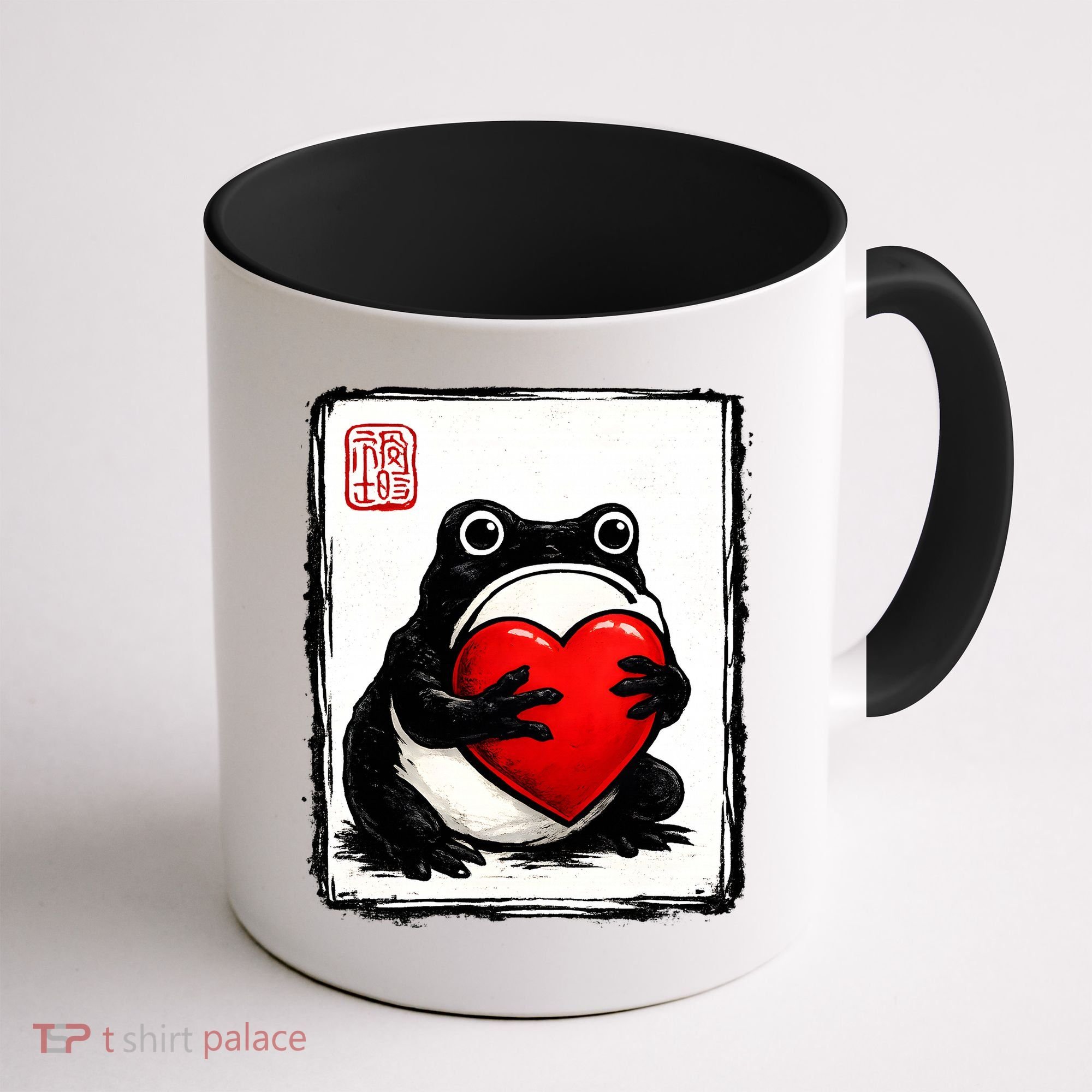 Grumpy Frog Japanese Valentine's Day Coffee Mug