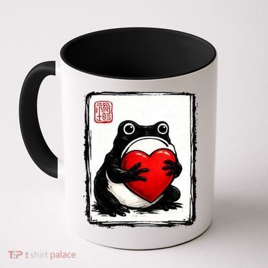 Grumpy Frog Japanese Valentine's Day Coffee Mug