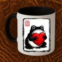Grumpy Frog Japanese Valentine's Day Coffee Mug thumb 2