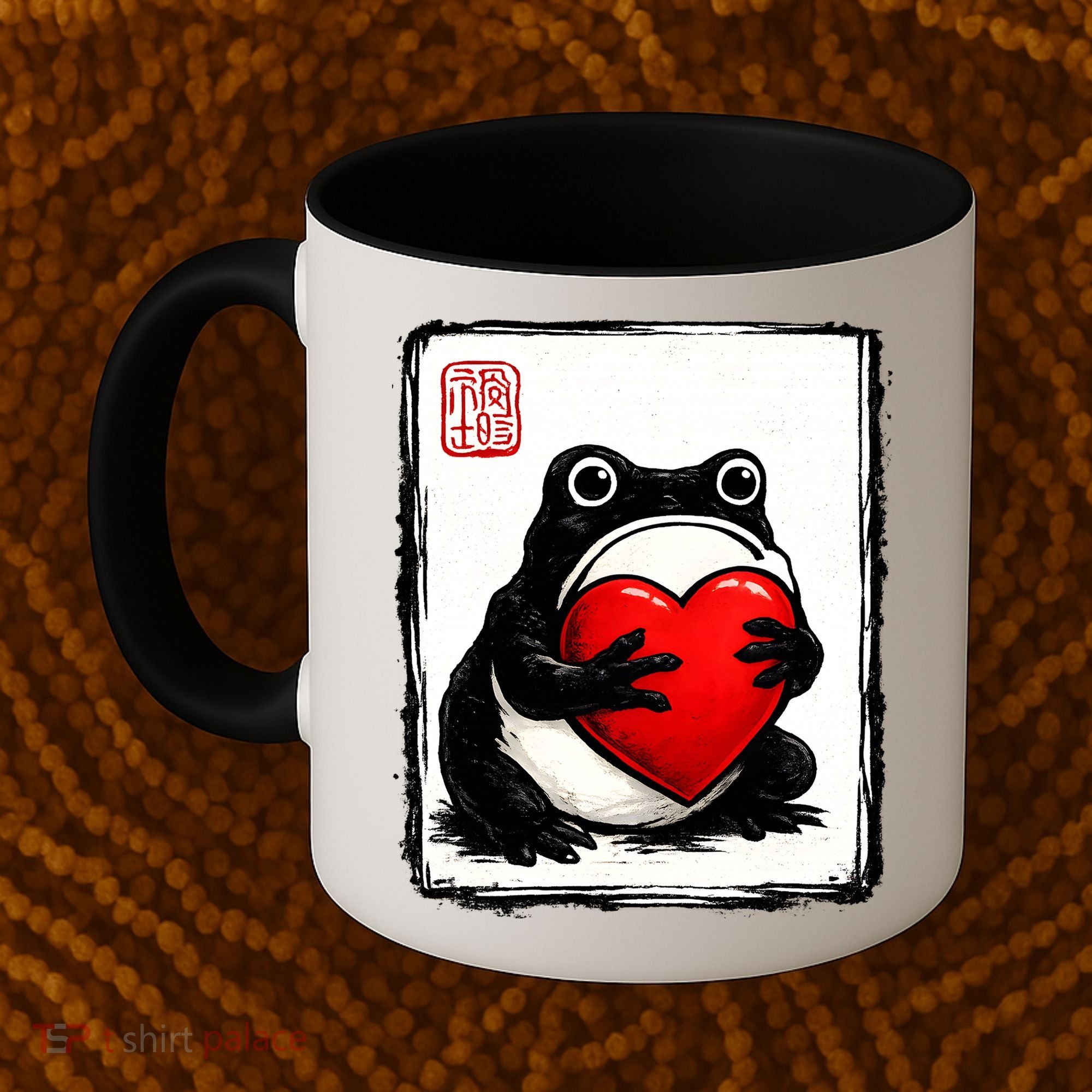 Grumpy Frog Japanese Valentine's Day Coffee Mug