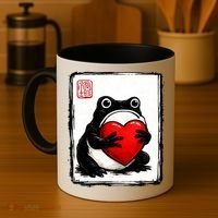 Grumpy Frog Japanese Valentine's Day Coffee Mug thumb 4