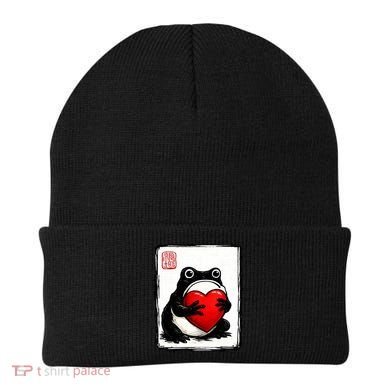 Grumpy Frog Japanese Valentine's Day Beanie
