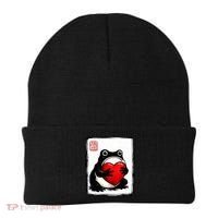 Grumpy Frog Japanese Valentine's Day Beanie thumb 0