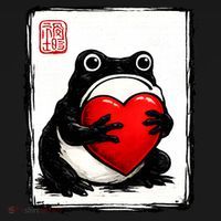 Grumpy Frog Japanese Valentine's Day Pajama Set thumb 2