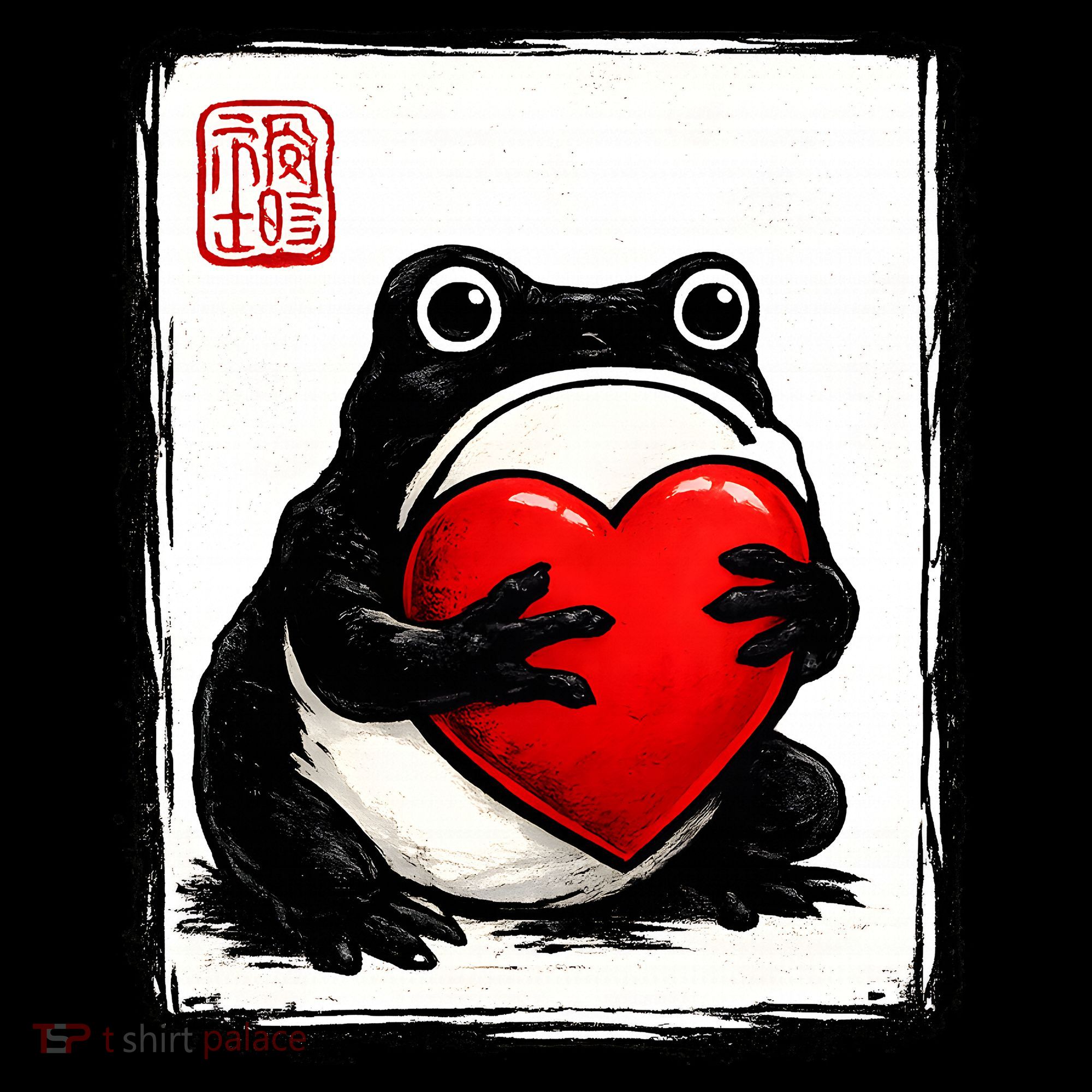 Grumpy Frog Japanese Valentine's Day Polo