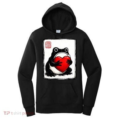 Grumpy Frog Japanese Valentine's Day Women's Hoodie