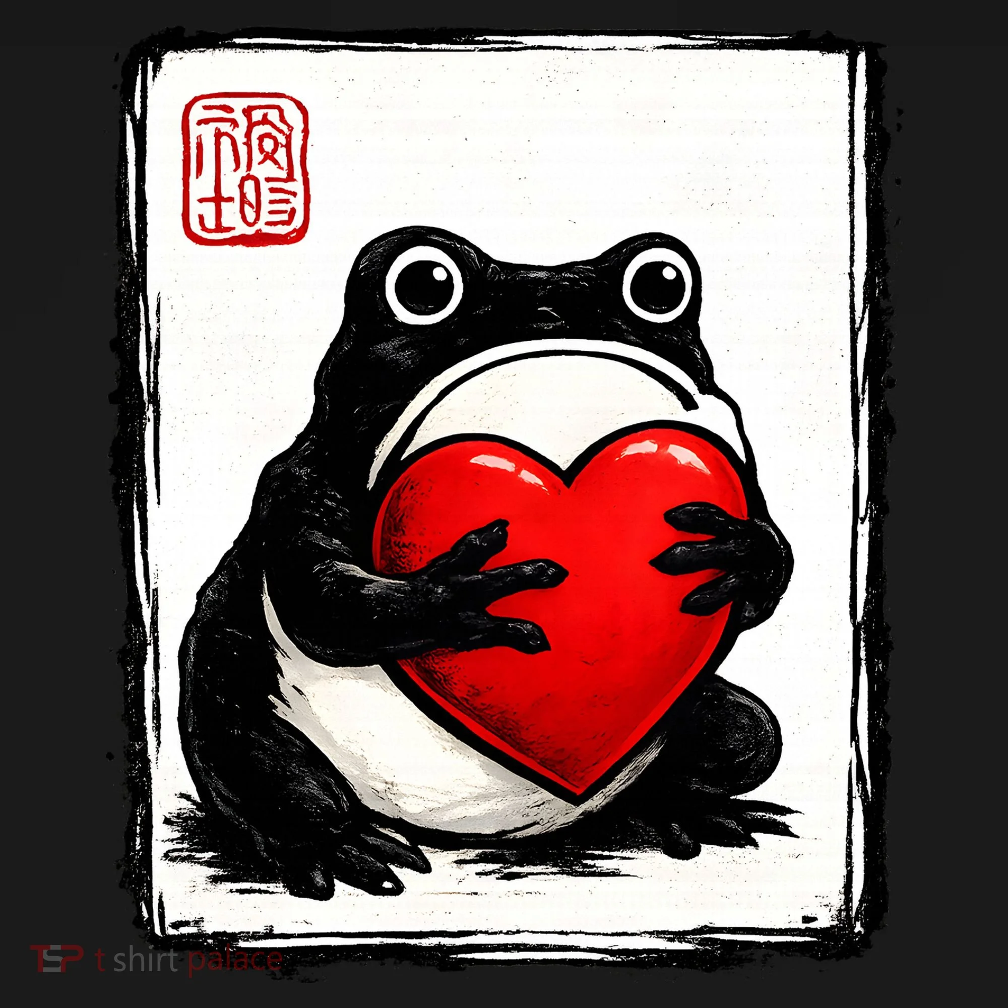 Grumpy Frog Japanese Valentine's Day Women's Hoodie