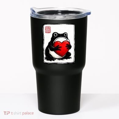 Grumpy Frog Japanese Valentine's Day Tumbler