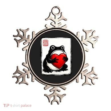 Grumpy Frog Japanese Valentine's Day Ornament