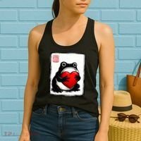Grumpy Frog Japanese Valentine's Day Women's Tank Top thumb 2