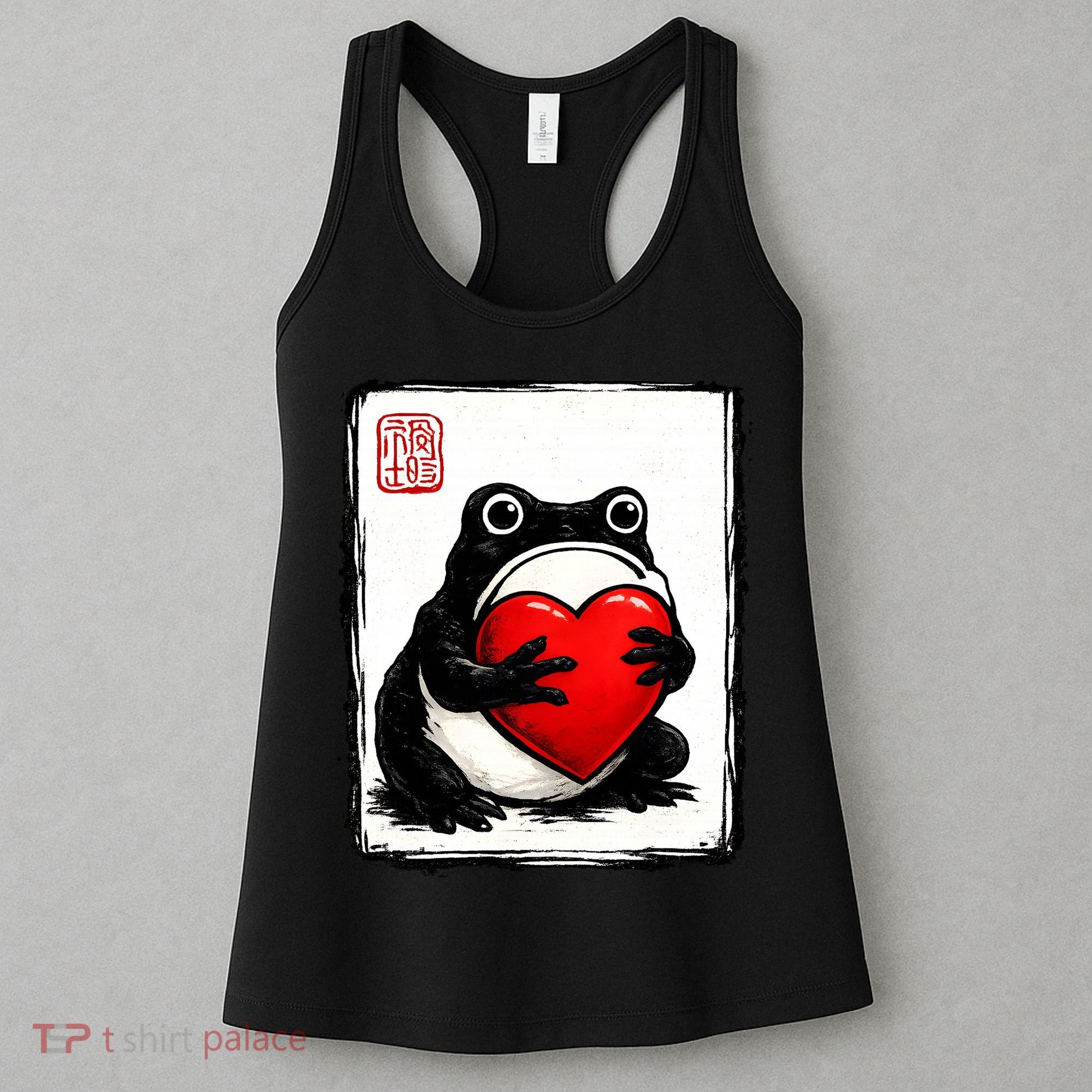 Grumpy Frog Japanese Valentine's Day Women's Tank Top