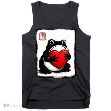 Grumpy Frog Japanese Valentine's Day Tank Top