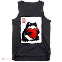 Grumpy Frog Japanese Valentine's Day Tank Top thumb 0
