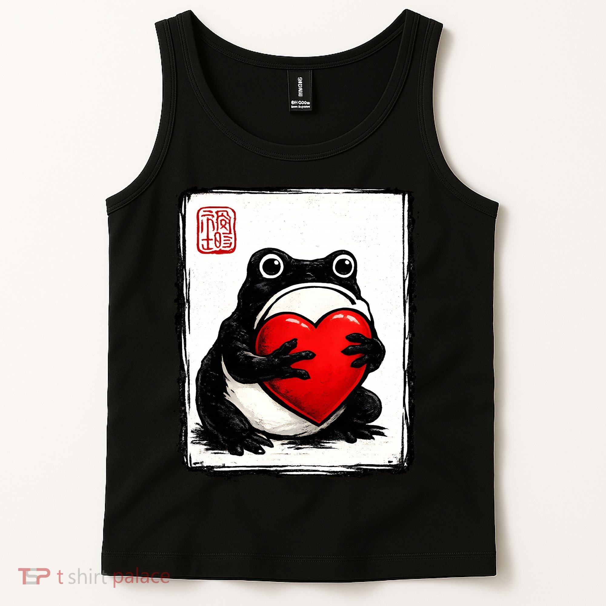 Grumpy Frog Japanese Valentine's Day Tank Top
