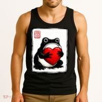 Grumpy Frog Japanese Valentine's Day Tank Top thumb 3