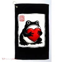 Grumpy Frog Japanese Valentine's Day Golf Towel thumb 0