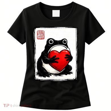 Grumpy Frog Japanese Valentine's Day Women's T-Shirt