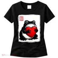 Grumpy Frog Japanese Valentine's Day Women's T-Shirt thumb 0