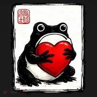 Grumpy Frog Japanese Valentine's Day Women's T-Shirt thumb 6