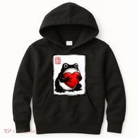Grumpy Frog Japanese Valentine's Day Kids Hoodie thumb 0