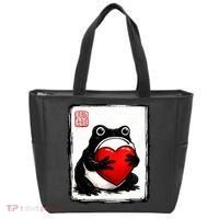 Grumpy Frog Japanese Valentine's Day Tote Bag thumb 0