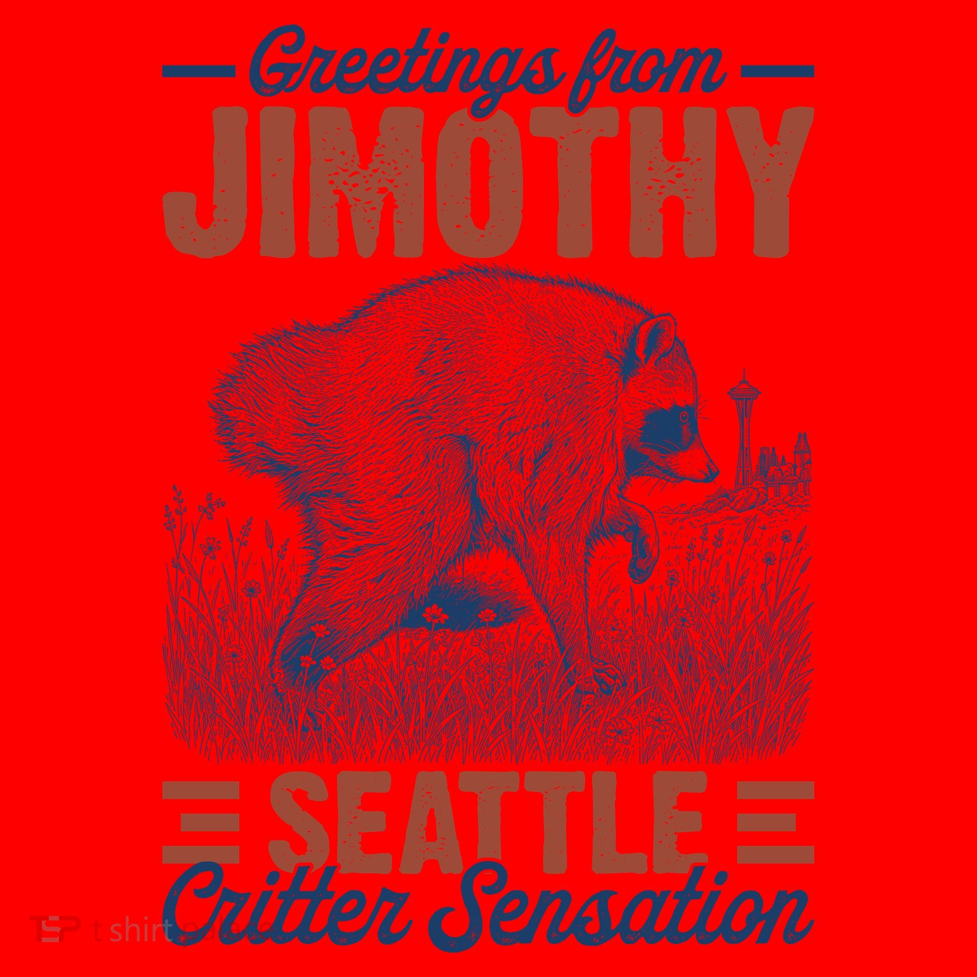 Greetings From Jimothy Seattle Critter Raccoon Santa Hat