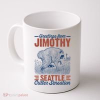 Greetings From Jimothy Seattle Critter Raccoon Coffee Mug thumb 0