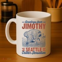Greetings From Jimothy Seattle Critter Raccoon Coffee Mug thumb 4