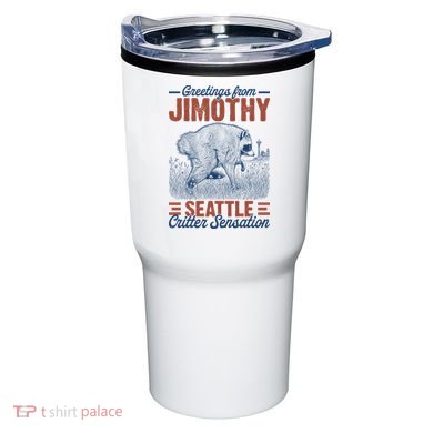 Greetings From Jimothy Seattle Critter Raccoon Tumbler