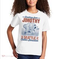 Greetings From Jimothy Seattle Critter Raccoon Kids T-Shirt thumb 2
