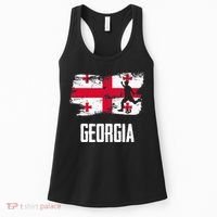 Georgia Flag Jersey Georgian Soccer Team Georgian Women's Tank Top thumb 0