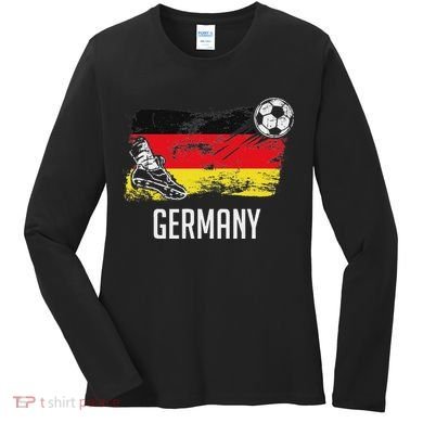 Germany Flag Jersey German Soccer Team German Women's Long Sleeve Shirt